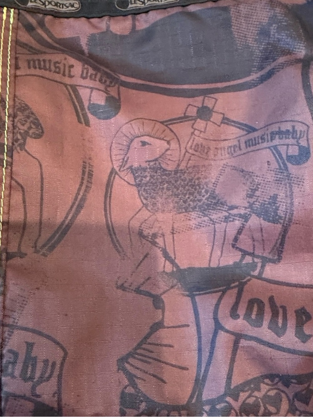 L.A.M.B. Brown and Black Printed Shoulder Bag with Gold Hardware - Picture 3 of 5